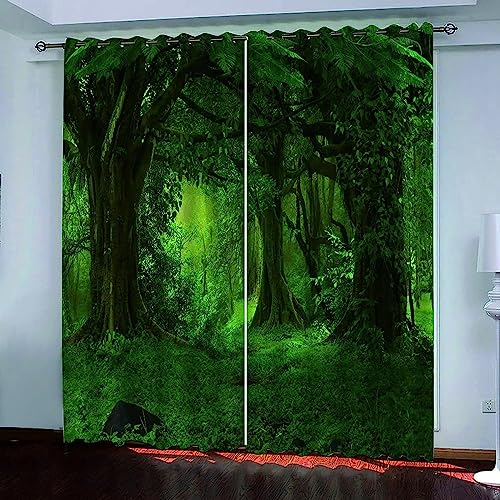 3D Vorhang Blickdicht Cartoon-Wald-Herbst Gardine Polyester Für Schlafzimmer Kinderzimmer Wohnzimmer Dekoration 2Er Set, Familie Ösenvorhang - Vorha 3D Vorhang Blickdicht Cartoon-Wald-Herbst Gardine Polyester Für Schlafzimmer Kinderzimmer Wohnzimmer Dekoration 2Er Set, Familie Ösenvorhang - Vorha von Generic