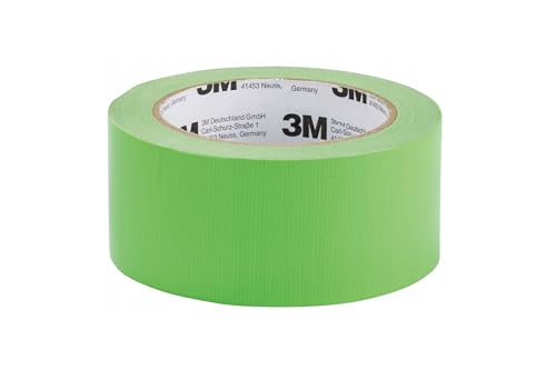 3M Gewebe Tape Neon Farben Gaffa Art Panzerband Klebeband Signalband (Grün) von Generic