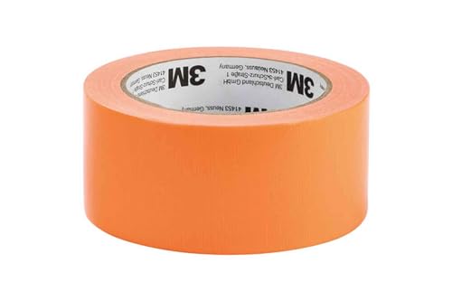 3M Gewebe Tape Neon Farben Gaffa Art Panzerband Klebeband Signalband (Orange) von Generic