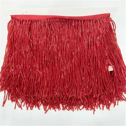 4,5 Meter 15 cm Perlenquaste Fransen Spitze handgefertigt Borte für Kostüme Kleid Handwerk Nähen Rot 4,5 m 4,5 Meter 15 cm Perlenquaste Fransen Spitze handgefertigt Borte für Kostüme Kleid Handwerk Nähen Rot 4,5 m von Generic