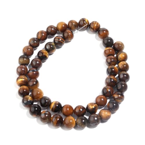 4/6/8/10 mm Naturstein-Tigeraugen-Perlen für Schmuckherstellung, DIY, Armband, Halskette, ES, 38,1 cm Strang, 8 mm, 42 Stück 4/6/8/10 mm Naturstein-Tigeraugen-Perlen für Schmuckherstellung, DIY, Armband, Halskette, ES, 38,1 cm Strang, 8 mm, 42 Stück von Generic