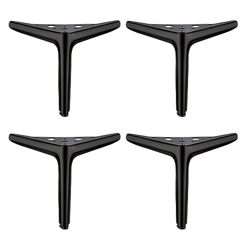 4 Möbelbeine, Möbelbeine aus Metall, Moderne Tischbeine, dreieckige Möbelfüße, Ersatzbeine, für Schrank, Sofa, Couchtisch, Fernsehschrank und andere Möbel, Stützfuß (15 cm, schwarz) von Generic