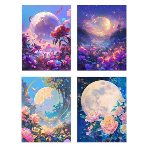 4 Pack Diamond Painting Kinder Mond Basteln Mädchen 8 Jahre Landschaft Diamond Painting Bilder mit Steinen Kleben, DIY 5D Eckige Steine Strass Kristall Daiments Basteln Leinwand, Home Room Decor z112f 4 Pack Diamond Painting Kinder Mond Basteln Mädchen 8 Jahre Landschaft Diamond Painting Bilder mit Steinen Kleben, DIY 5D Eckige Steine Strass Kristall Daiments Basteln Leinwand, Home Room Decor z112f von Generic