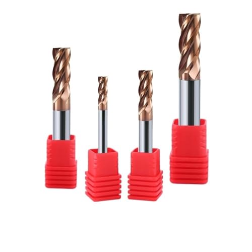4 Stück HRC55 Hartmetall-Schlichtfräser, 15/64" (6 Mm), 4 Schneiden, Mikrokorn-Hartmetall, AlTiN-beschichtet, Für Legierte Und Gehärtete Stähle(D6*15*D6*50L) von Generic