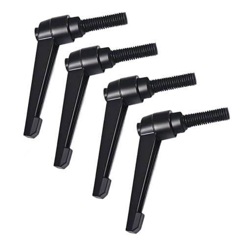 4 Stück M4/M5/M6/M8/M10/M12/M16 verstellbare Knöpfe Griff Außengewinde Druckknopf Ratsche for Drehmaschinen, schwarz(M6*32) von Generic