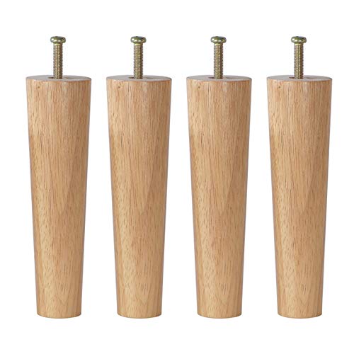 4 Stück Schrankfüße, Tischbeine aus Holz, konische Ersatzmöbelbeine aus Massivholz für Sofa, Bett, Stuhl, Couch, Füße aus Holz, Möbelbeine aus Holz, M8-Gewinde (23 cm) von Generic