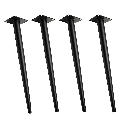 4 Stück Schwarze Möbelbeine aus Metall, schräg konische Möbelstützbeine, schräg konische Metallbeine, für TV-Schränke, Kommoden, Couchtische, Sofas, Heimwerkerprojekte (20 cm) von Generic