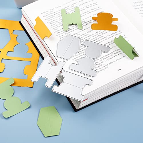 4 Stück Tab Die Cut Carbon Steel Prägeschablone, Metall Lesezeichen Stanzformen für DIY Karten Scrapbooking Papier Album Deko von Generic