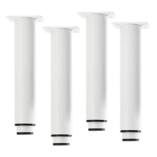 4 Stück verstellbare Möbelbeine, Zylinder, DIY-Ersatz-Sofabeine, Moderne verstellbare Tischbeine, Schrankfüße aus Metall, für Schrank, Couch, weiß, 20 cm von Generic