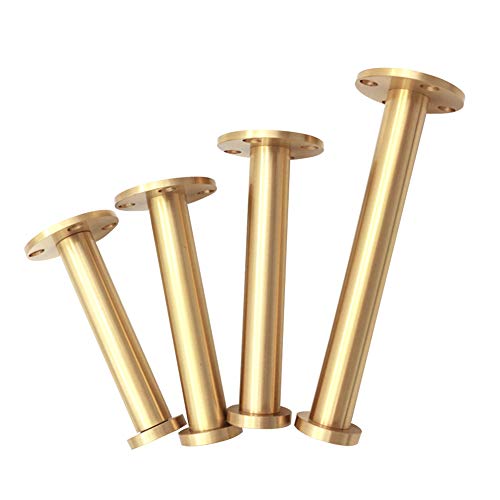 4 Stück verstellbare Tischbeine aus Messing, Moderne Möbelbeine, Sofabeine, Metall, poliert, vergoldet, Tisch-Ersatzfüße (10,2/13,2/15,2/20,3 cm Höhe) von Generic