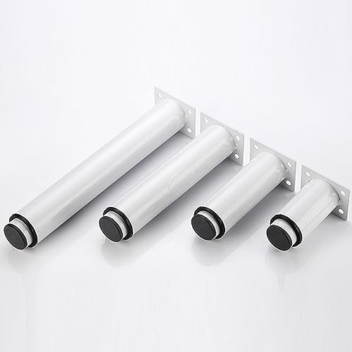 4 Stück verstellbare runde Möbelbeine, Sofabeine aus Metall, verstellbare Tischbeine aus Metall, DIY-Ersatz-Stützfüße, Füße für Couch, Tisch, Stuhl, Schreibtisch, Schrank (250 mm, weiß) von Generic