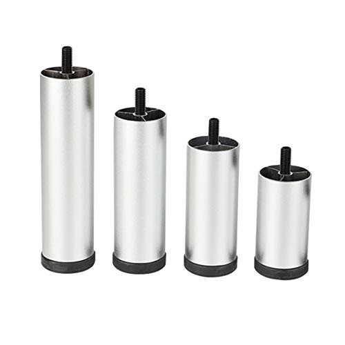4 Zoll/10 Zoll Möbelbeine, runde Sofabeine aus Metall, Couch- und Stuhlbeine, M8-Gewinde (metrisch 8 mm), Ersatz-Tischbeine – 4er-Set, für Stuhl, Couch, Bank von Generic