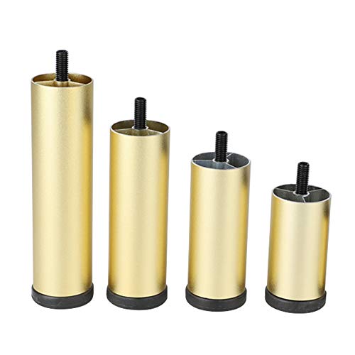 4 Zoll/10 Zoll Möbelbeine, runde Sofabeine aus Metall, Couch- und Stuhlbeine, M8-Gewinde (metrisch 8 mm), Ersatz-Tischbeine – 4er-Set, für Stuhl, Couch, Bank von Generic