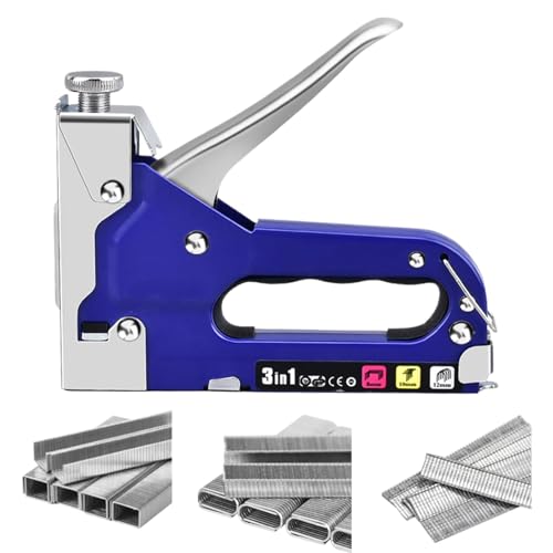 4 in 1 Heftklammern, gutes Weihnachtsgeschenk, Handnagler mit 3000 Stück, Polstertacker zum Befestigen von Material, Dekoration, Tischlerei, Möbel, Türen und 4 in 1 Heftklammern, gutes Weihnachtsgeschenk, Handnagler mit 3000 Stück, Polstertacker zum Befestigen von Material, Dekoration, Tischlerei, Möbel, Türen und von Generic