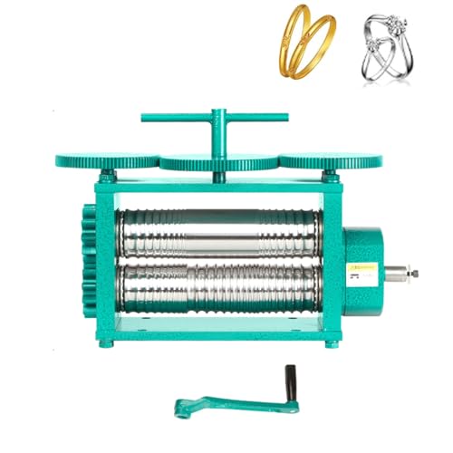 4-in-1-Walzwerk, 2,7 Zoll/70 mm Schmuckwalzwerk, Übersetzungsverhältnis 1:4, 0,03–6,5 mm einstellbare Dicke, Metallpresse zur Herstellung von Metallschmuckblechen, Quadraten, Drähten und Halbzeugen von Generic