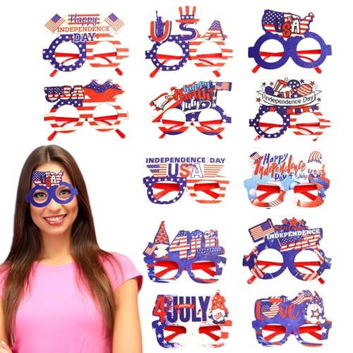 4. Juli Fotokabinen -Requisiten, Brille Unabhängigkeitstag Partyzubehör | Breite Anwendungen, 12 patriotische Dekorationen für den 4. Juli Memorial Veterans Day, Photo Booth Props Party Gefälligkeiten 4. Juli Fotokabinen -Requisiten, Brille Unabhängigkeitstag Partyzubehör | Breite Anwendungen, 12 patriotische Dekorationen für den 4. Juli Memorial Veterans Day, Photo Booth Props Party Gefälligkeiten von Generic
