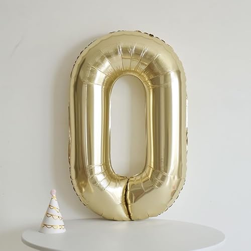 40 Zoll Nummer Folienballon 0 to 9 in Platinum Metals Helium Zahlenballon Riesenzahl Luftballon Nummer 0 to 9 Heliumballons für Geburtstag, Hochzeit, Jubiläum Party Dekoration (0) von Generic