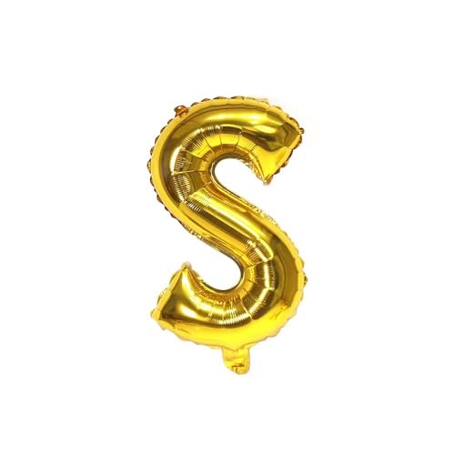 40cm, 60cm und 100cm Folien Ballons Buchstabe Air Helium Alphabet Ballon Figuren -gold-S,40cm 40cm, 60cm und 100cm Folien Ballons Buchstabe Air Helium Alphabet Ballon Figuren -gold-S,40cm von Generic
