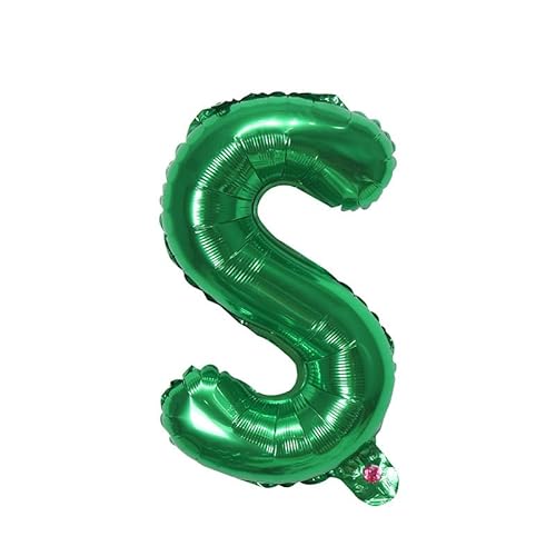40cm Buchstabe Folienballon, Luftballon Feier Dekoration -grün-S,40cm von Generic