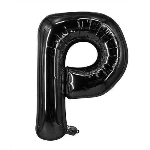 40cm Buchstabe Folienballon, Luftballon Feier Dekoration -schwarz-P,40cm von Generic