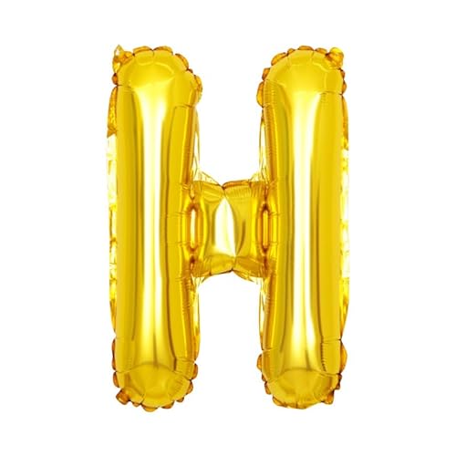 40cm Buchstabe Folienballon Ballon Luftballons Hochzeit Glücklich Geburtstag Party Dekoration -golden-H von Generic