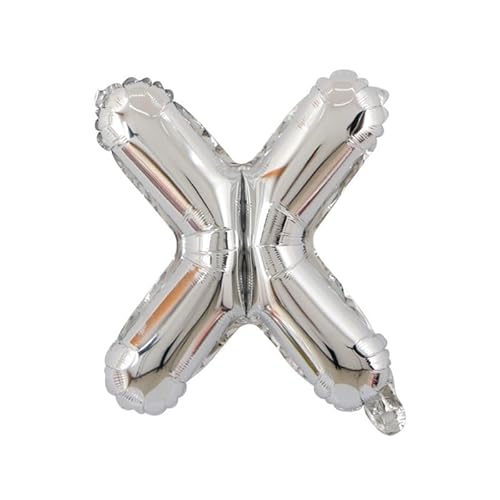 40cm silber Buchstabe X Folienballon Ballon Luftballons Hochzeit Glücklich Geburtstag Party Dekoration von Generic