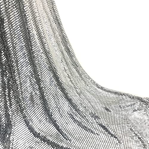 45 x 150 cm, glitzerndes Metall-Netzstoff, für Ketten, Schmuck, Kleider, Basteltaschen, Herstellung (Silber) von Generic