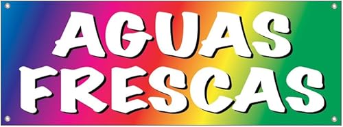 4LessCo Vinyl-Banner mit Metallösen, 45,7 x 121,9 cm, Aguas Frescas von Generic