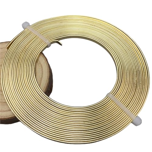 4Mx5mm 5Mx3mm Flachdraht Aus Weichem Aluminium Für Schmuckbasteln DIY Handwerk Bordüre(14K-Gold,3mm x 5M) von Generic