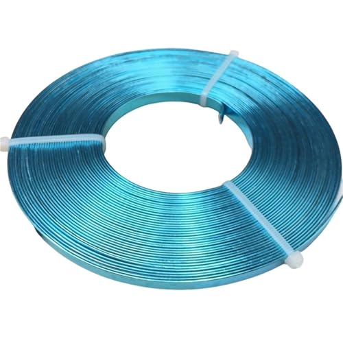 4Mx5mm 5Mx3mm Flachdraht Aus Weichem Aluminium Für Schmuckbasteln DIY Handwerk Bordüre(Azure blue,5mm x 4M) von Generic