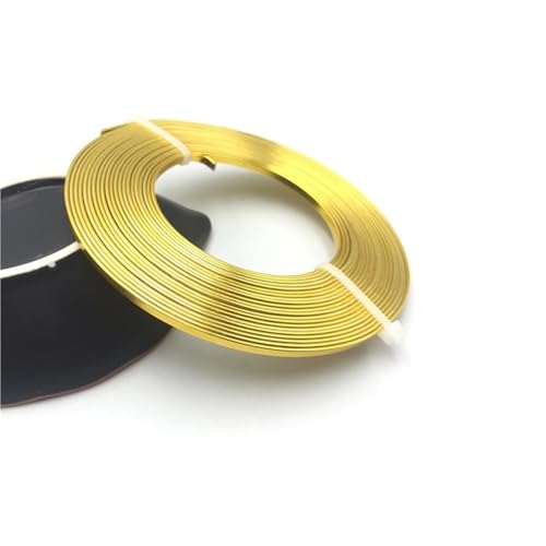 4Mx5mm 5Mx3mm Flachdraht Aus Weichem Aluminium Für Schmuckbasteln DIY Handwerk Bordüre(Gold,3mm x 5M) von Generic
