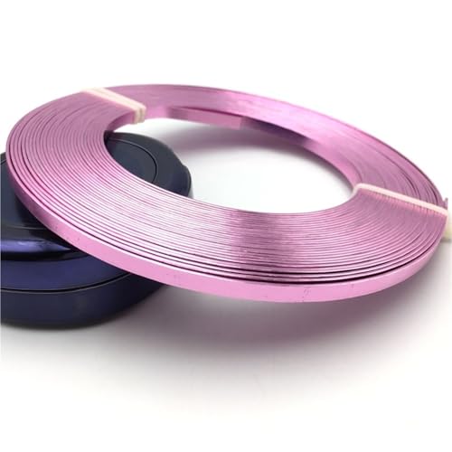 4Mx5mm 5Mx3mm Flachdraht Aus Weichem Aluminium Für Schmuckbasteln DIY Handwerk Bordüre(Pink,5mm x 4M) von Generic