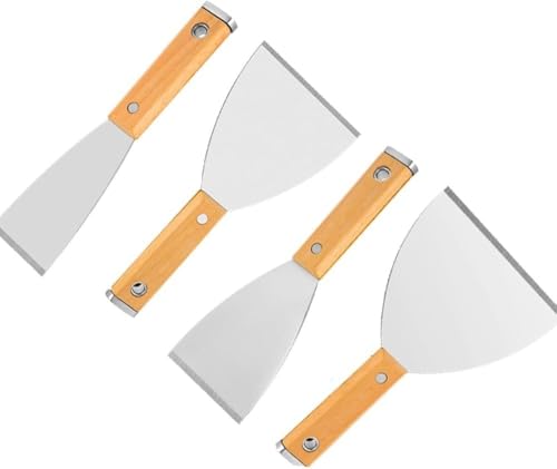 4Pcs Spachtel Edelstahl 2" 3" 4" 5" mit Hammerkopf für Tapeten Farbe Trockenbau Spachtelmasse Malerwerkzeug von Generic