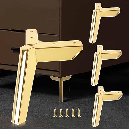 4er-Pack Möbelbeine, Schrankbeine aus Metall, Moderne Sofa-Dreiecksfüße, Stützbeine für Teetische, perfekt für Schränke, Kleiderschränke, Fernsehschränke, Schubladen, Nachttische (15 cm, GOL von Generic