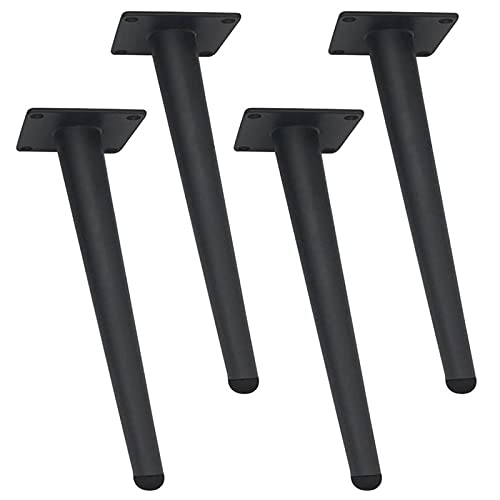 4er-Pack schräge Tischbeine, Möbelbeine aus Metall, DIY-Möbelschrankfüße, Kegelstützbeine, Ersatzfuß aus Eisen für Sofas, TV-Schränke, Couchtische, Stühle, mit Schrauben, Schwarz (40 cm) von Generic