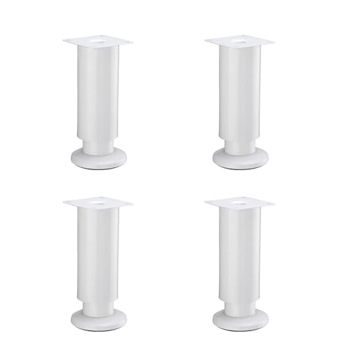 4er-Set Möbelbeine aus Edelstahl, verstellbare Schrankbeine, Ersatzstützfüße aus Metall für Sofas, Tische, Stühle, Schreibtische, Küchenschränke, mit Schrauben (weiß, 8 cm) von Generic