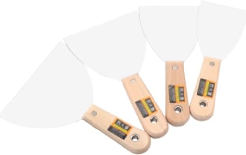 4er-Set Spachtel - Edelstahl Spachtelmesser für Tapeten, Spachtelmasse, Farbe - Universal-Werkzeuge für Trockenbau von Generic