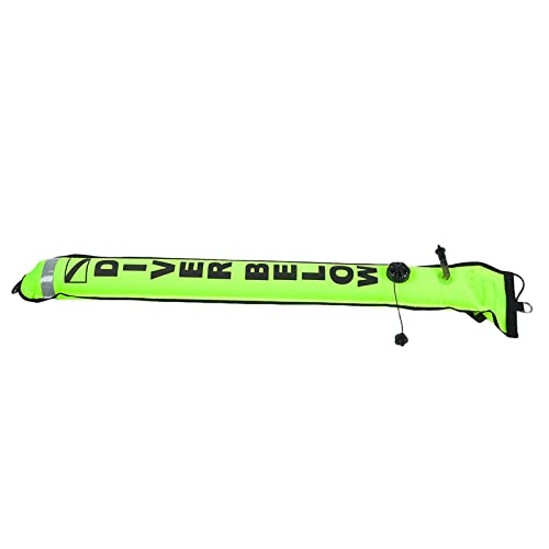 4ft Hohe Sichtblatt Aufblasbare Tauch -SMB -Oberflächensignal Marker Boje mit Reflektierendem Streifen Tauchzubehör für Tiefseexploration (fluoreszierendes Gelb) von Generic