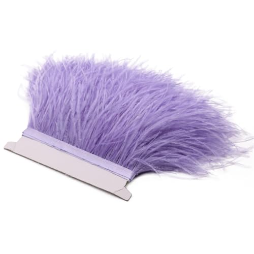 5/10 Meter Straußenfeder-Bordüre, Fransen, Straußen, Dekoration, Zierborten für Partykleid, Nähzubehör, Hellviolett, 10 Meter 5/10 Meter Straußenfeder-Bordüre, Fransen, Straußen, Dekoration, Zierborten für Partykleid, Nähzubehör, Hellviolett, 10 Meter von Generic