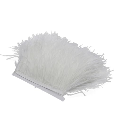 5/10 Meter natürliche Straußenfeder-Bordüre, 8–10 cm, für Heimwerker, Hochzeitskleid, Dekoration, Bastelzubehör, weiß, 5 Meter 5/10 Meter natürliche Straußenfeder-Bordüre, 8–10 cm, für Heimwerker, Hochzeitskleid, Dekoration, Bastelzubehör, weiß, 5 Meter von Generic