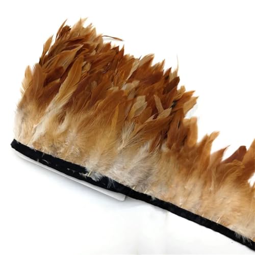 5–10 Meter natürliche Hühner-Hahnschwanz-Federn, Besätze, Fransen, Hochzeit, Party, Kleid, Dekoration, Zubehör, 13–18 cm, natürliches Gelb, 10 m 5–10 Meter natürliche Hühner-Hahnschwanz-Federn, Besätze, Fransen, Hochzeit, Party, Kleid, Dekoration, Zubehör, 13–18 cm, natürliches Gelb, 10 m von Generic