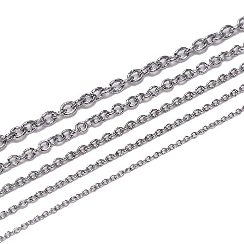 5 Meter/Los 1. 2 1 6 2 5 3 mm Edelstahl Halsketten Ketten Bulk Gliederkette für DIY Schmuckherstellung Zubehör Geschickt und professionell von Generic