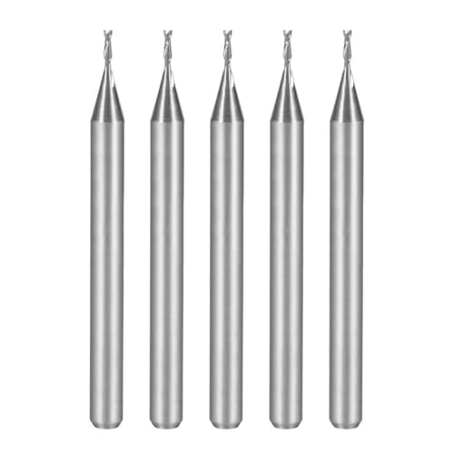 5 Stück 1/8" Schaft Hartmetall-Fräser, 2,5 Mm X 12 Mm, 2 Schneiden, CNC Fräser Für Acryl, PVC, MDF, Holz(0.8mm x 3mm) von Generic