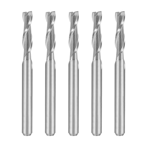 5 Stück 1/8" Schaft Hartmetall-Fräser, 2,5 Mm X 12 Mm, 2 Schneiden, CNC Fräser Für Acryl, PVC, MDF, Holz(3.0mm x 12mm) von Generic