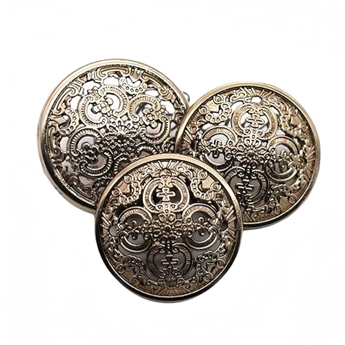 5 Stück Hohle Metallknöpfe - Schwarze, Silberne und Goldene Runde Dekorative Knöpfe für Kleidung Nähzubehör 5 Stück Hohle Metallknöpfe - Schwarze, Silberne und Goldene Runde Dekorative Knöpfe für Kleidung Nähzubehör von Generic