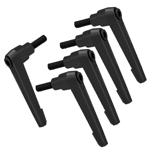 5 Stück M5 Griff verstellbarer Klemmhebel Außengewindebolzen Handknöpfe Druckknopf Ratsche verstellbarer Griff schwarz(M5*50-5pcs) von Generic