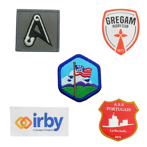 5 Stück bestickte Aufnäher – verschiedene Designs für Jacken, Rucksäcke, Uniformen, Hüte – Stoffabzeichen zum Aufbügeln und Aufnähen von Kleidung von Generic