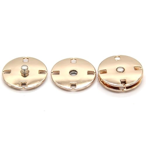 5 Stück unsichtbare Metall-Druckknöpfe for Kleidung, Mantel, Jacke, Stricktaschen, große handgefertigte Dekorationen(Light Gold,18mm 5pcs) von Generic