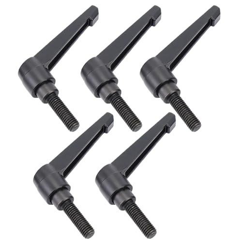 5 Stück verstellbarer Klemmhebelgriff M5 x 12/16/20/25/32/40/50 mm metrisches Außengewinde Bolzenknöpfe verstellbarer Griff in Schwarz(M5*40(5pcs)) von Generic