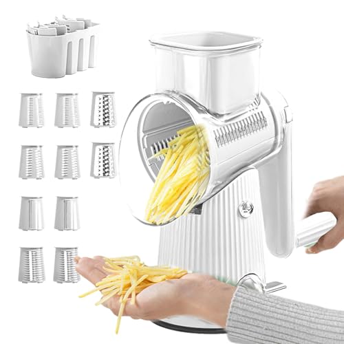 5-in-1 Rotationsschneider – Käsereibe und Gemüseschneider für den Einsatz in der Küche | Manueller Lebensmittelschneider für Kartoffeln, Karotten und mehr, multifunktionale Reibe, sicher und effizient 5-in-1 Rotationsschneider – Käsereibe und Gemüseschneider für den Einsatz in der Küche | Manueller Lebensmittelschneider für Kartoffeln, Karotten und mehr, multifunktionale Reibe, sicher und effizient von Generic